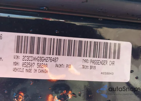 2016 Dodge Charger Sxt из США, поврежденный, VIN 2C3CDXHG9GH276487